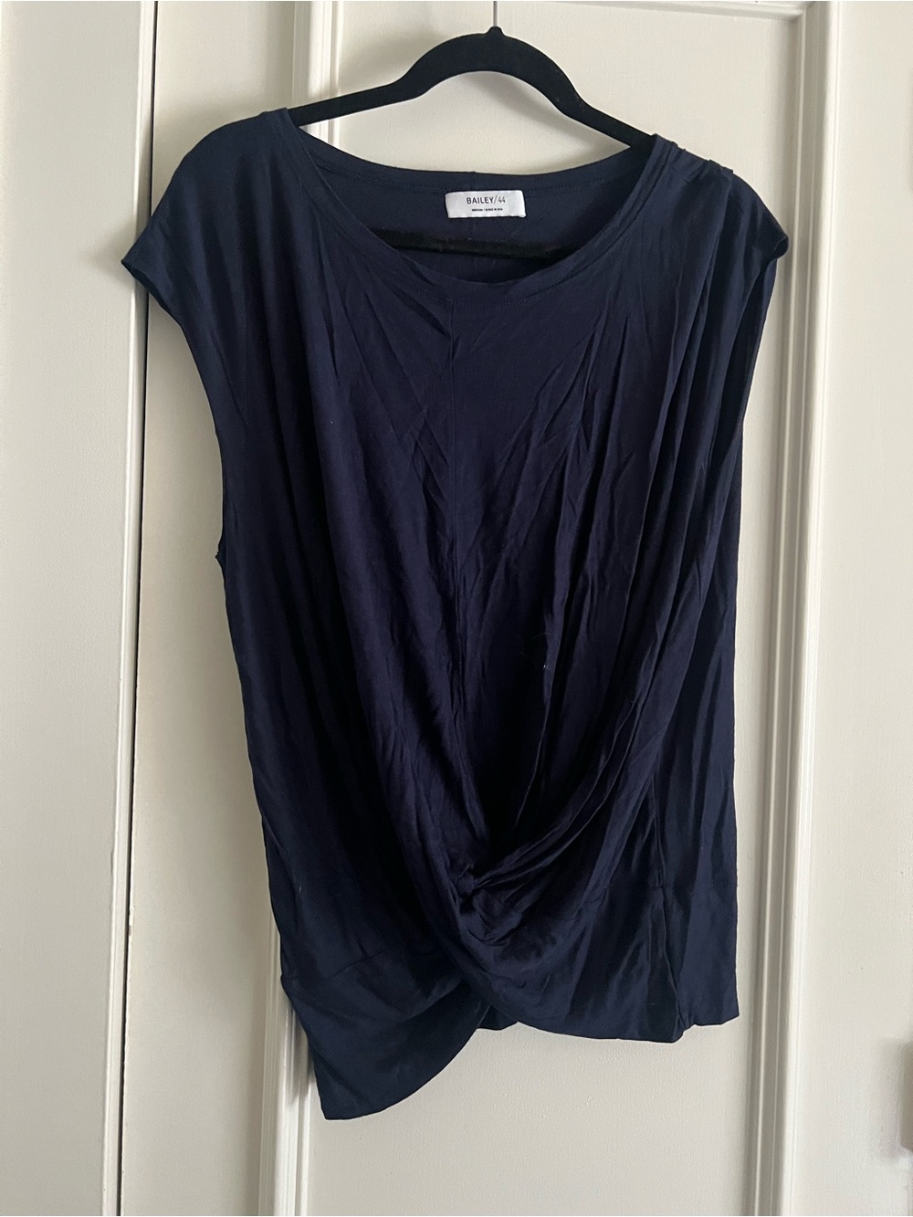 Bailey 44 Navy Twist-Front Cap Sleeve Tank